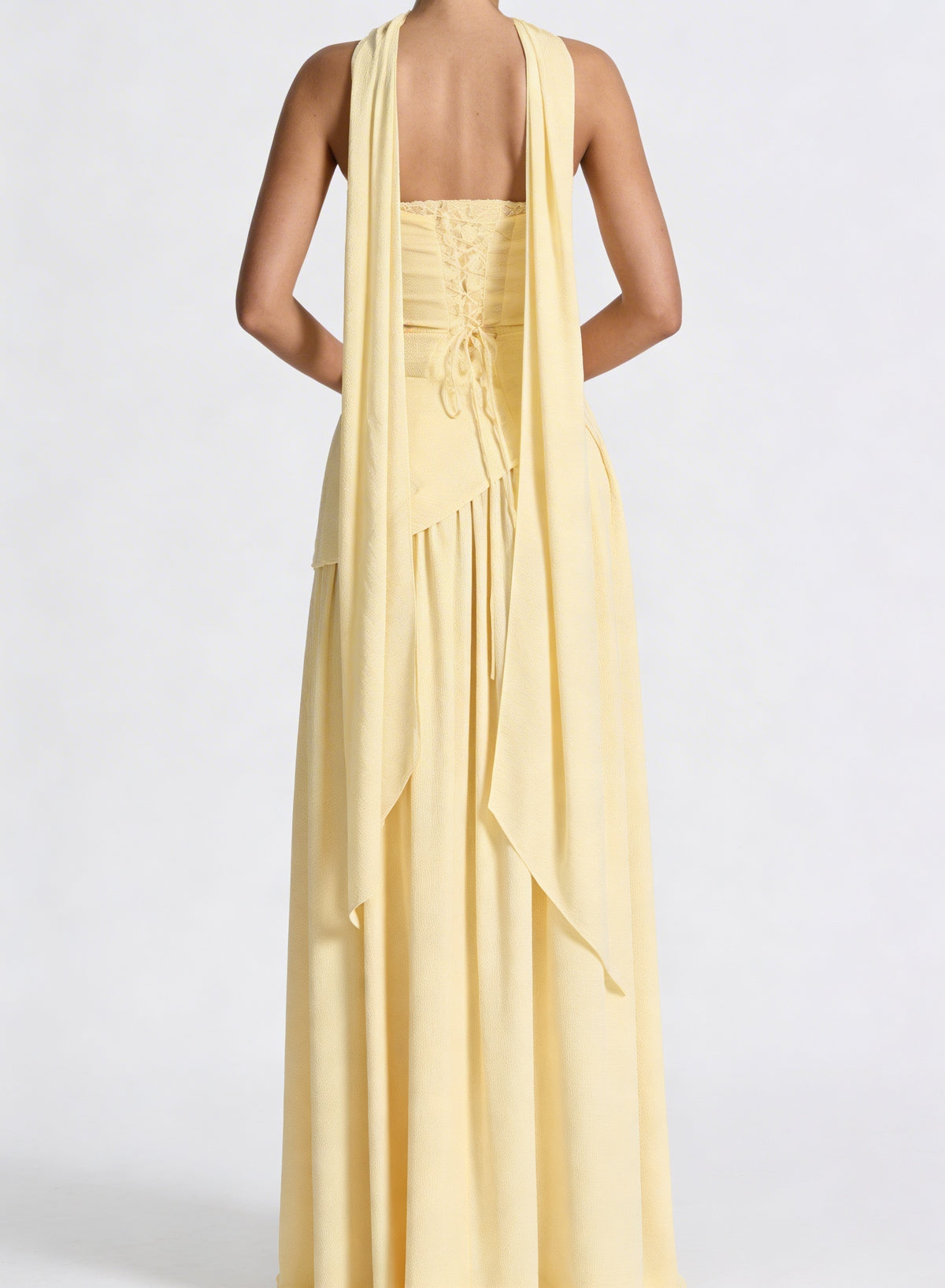 Strapless Corset Evening Maxi Dress - Asymmetrical Drop Waist | Julia