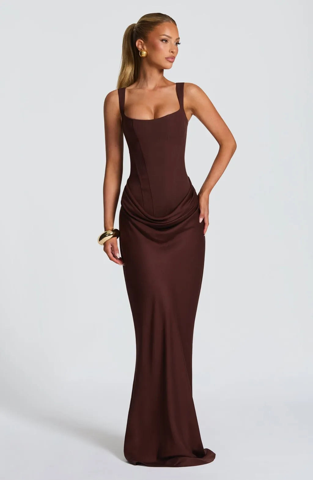 Formal Evening Gown - Draped Corset Maxi Dress | Margot