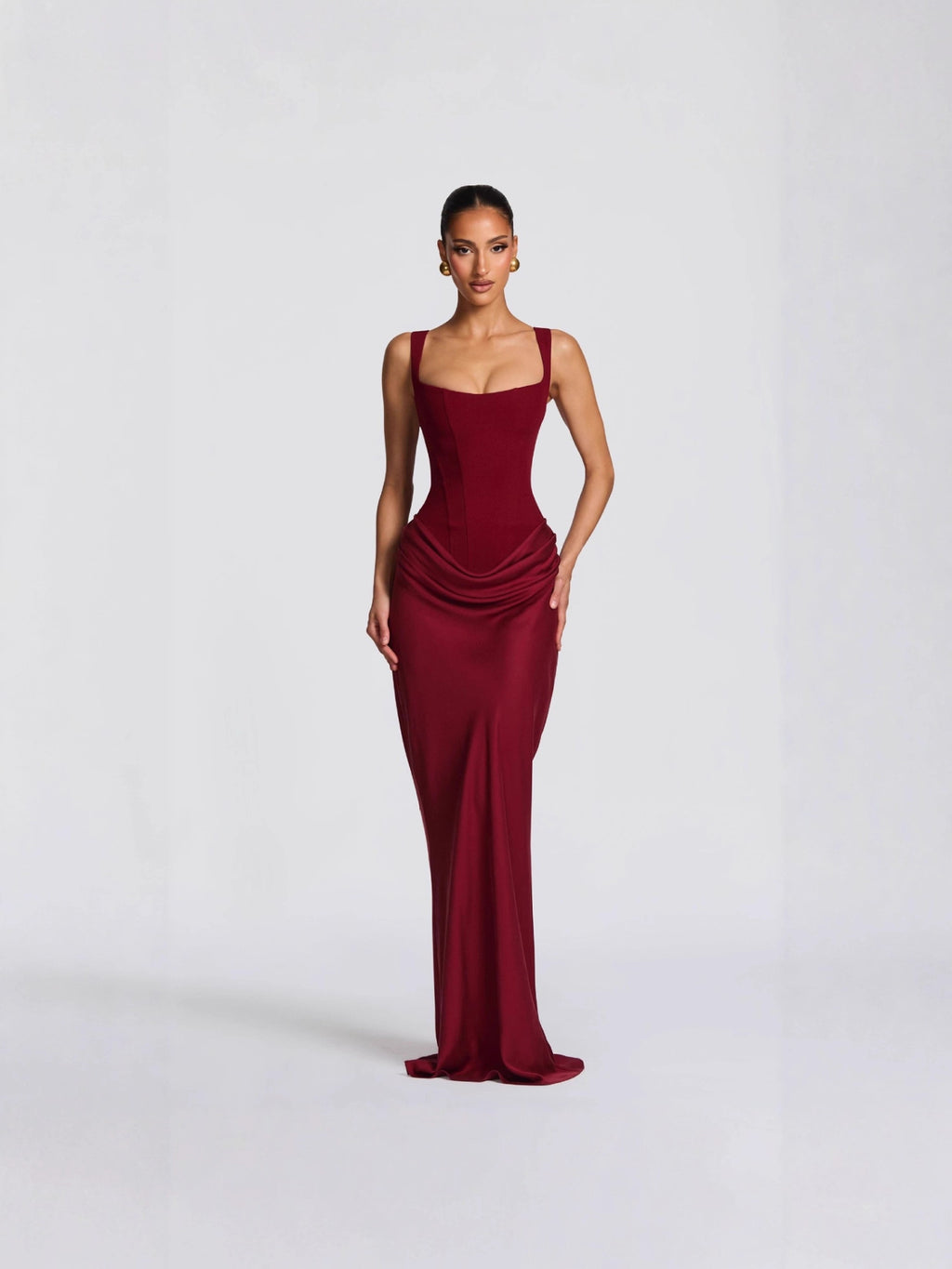 Formal Evening Gown - Draped Corset Maxi Dress | Margot