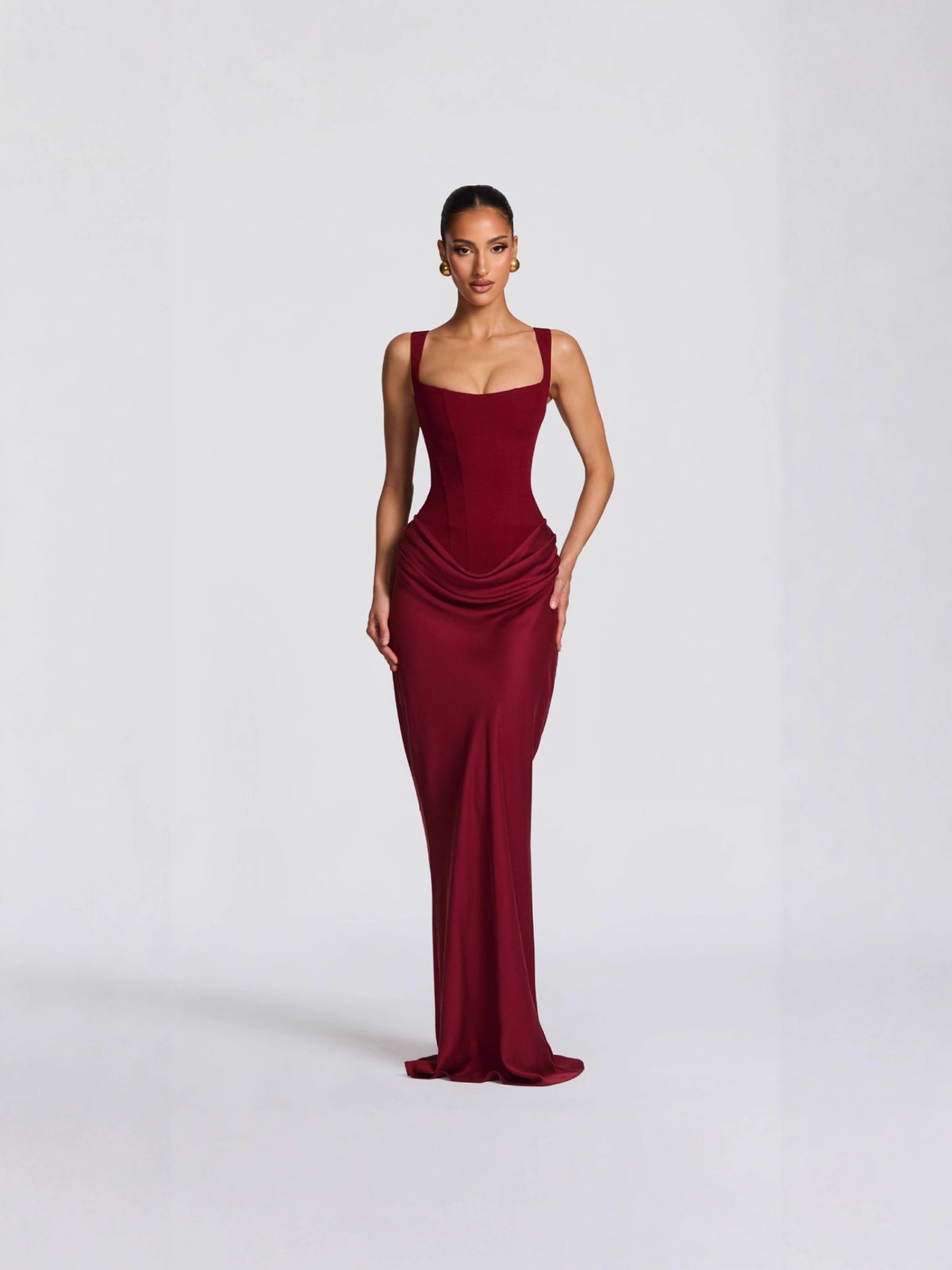 Formal Evening Gown - Draped Corset Maxi Dress | Margot