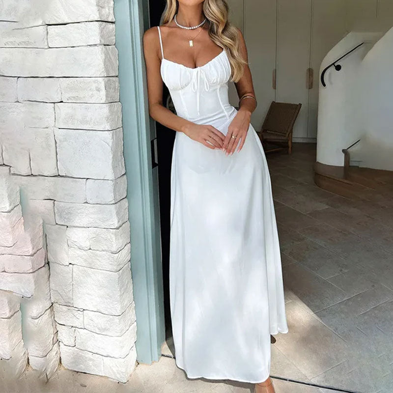 Wedding Guest Maxi Dress - Milkmaid Corset - Butter Yellow | Daphnée