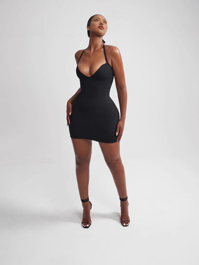 Sleeveless V-Neck Bodycon Evening Dress | Nicole