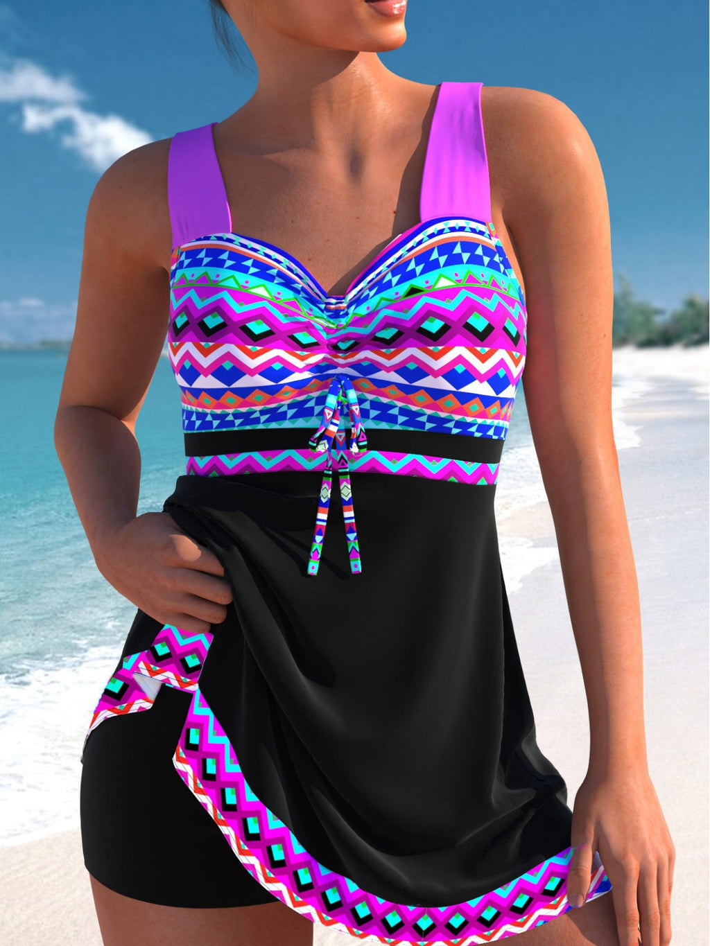 Women's A-Line Swim Dress with Built-In Shorts | Naiara
