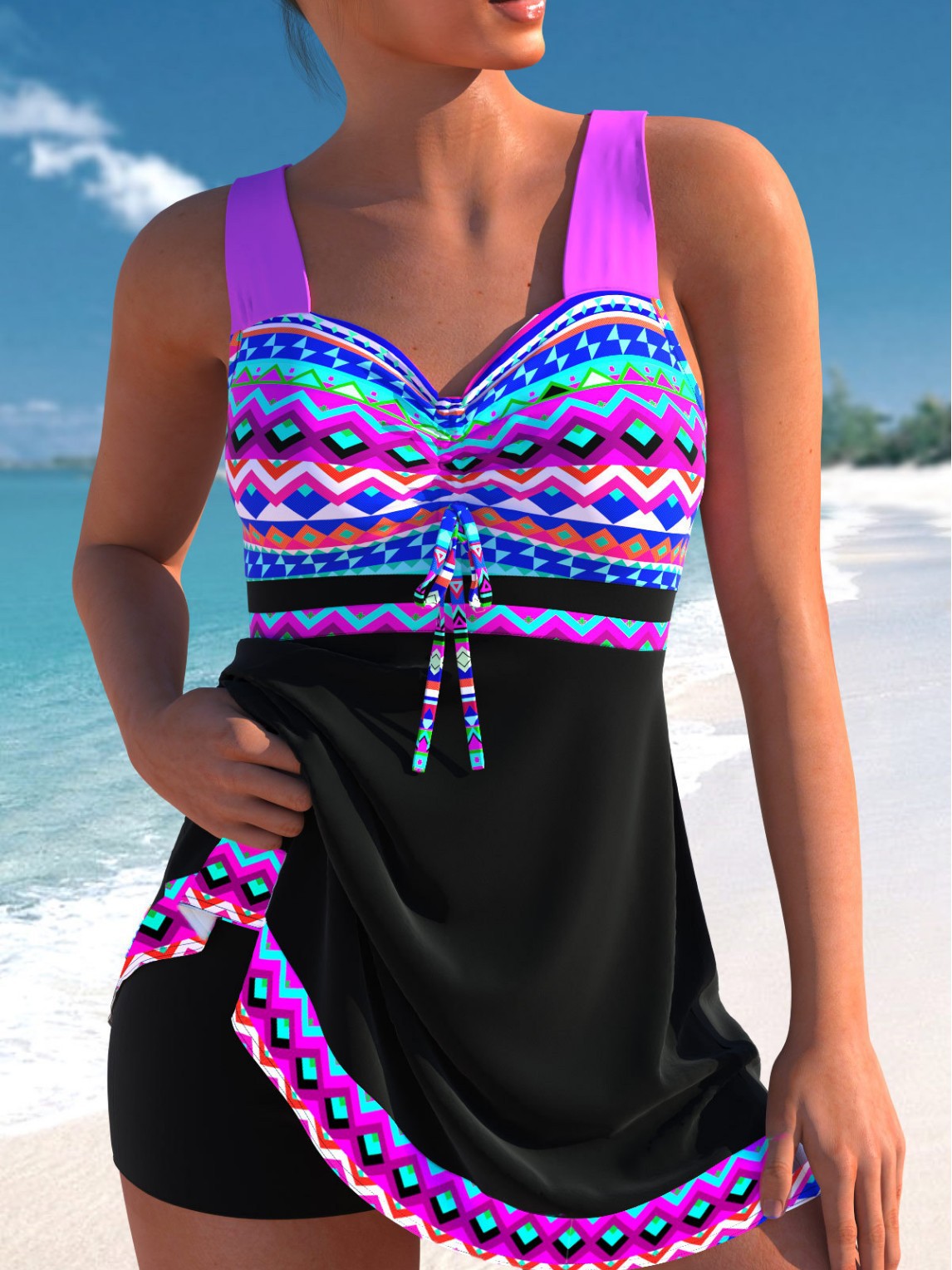 Women's A-Line Swim Dress with Built-In Shorts | Naiara