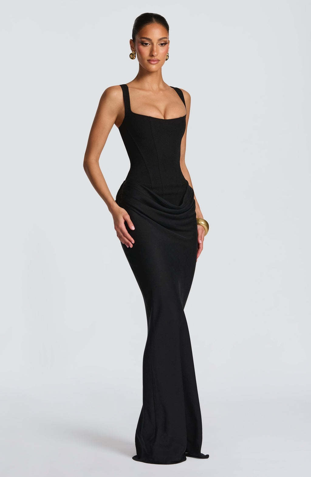 Formal Evening Gown - Draped Corset Maxi Dress | Margot