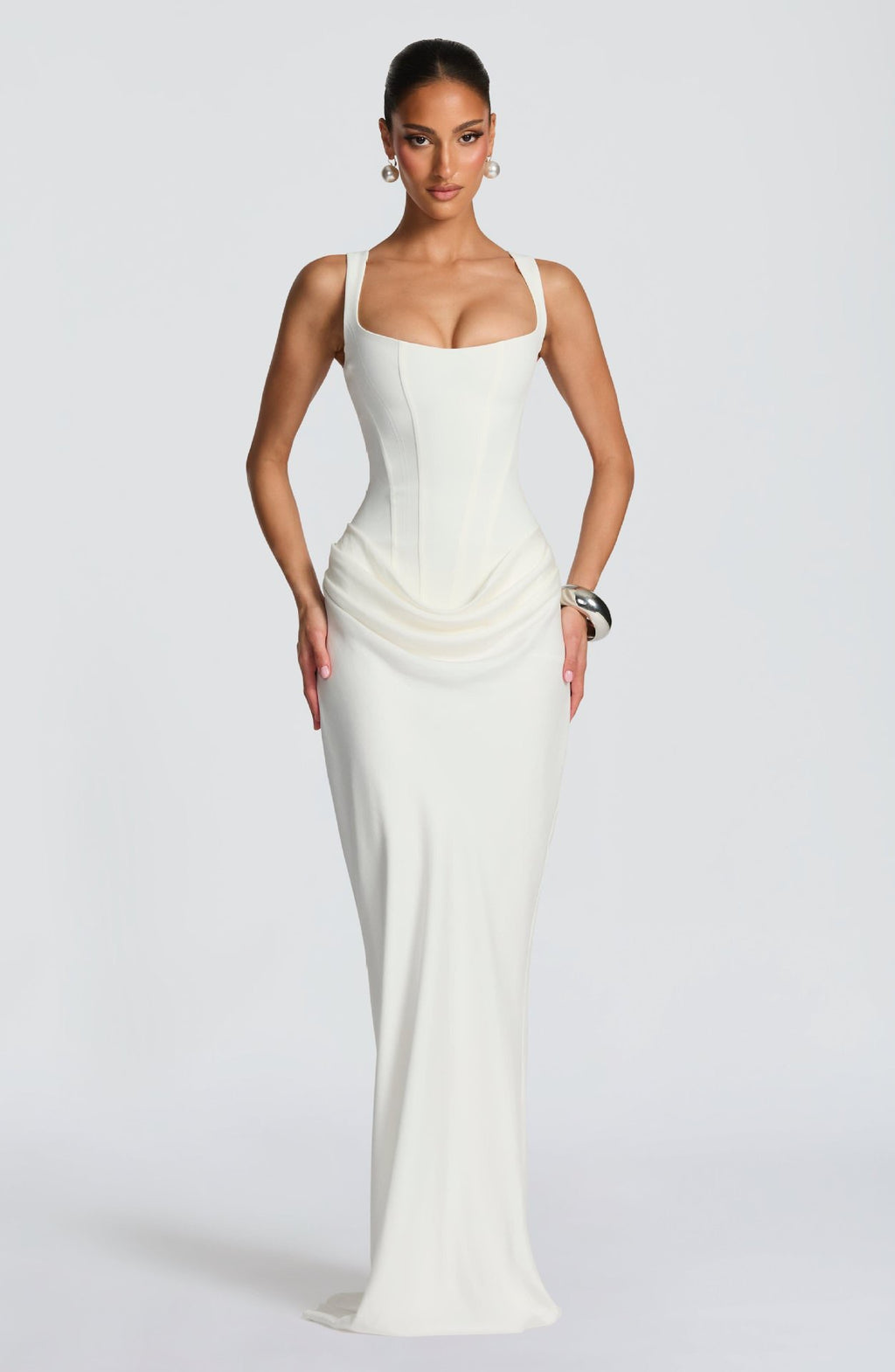 Formal Evening Gown - Draped Corset Maxi Dress | Margot