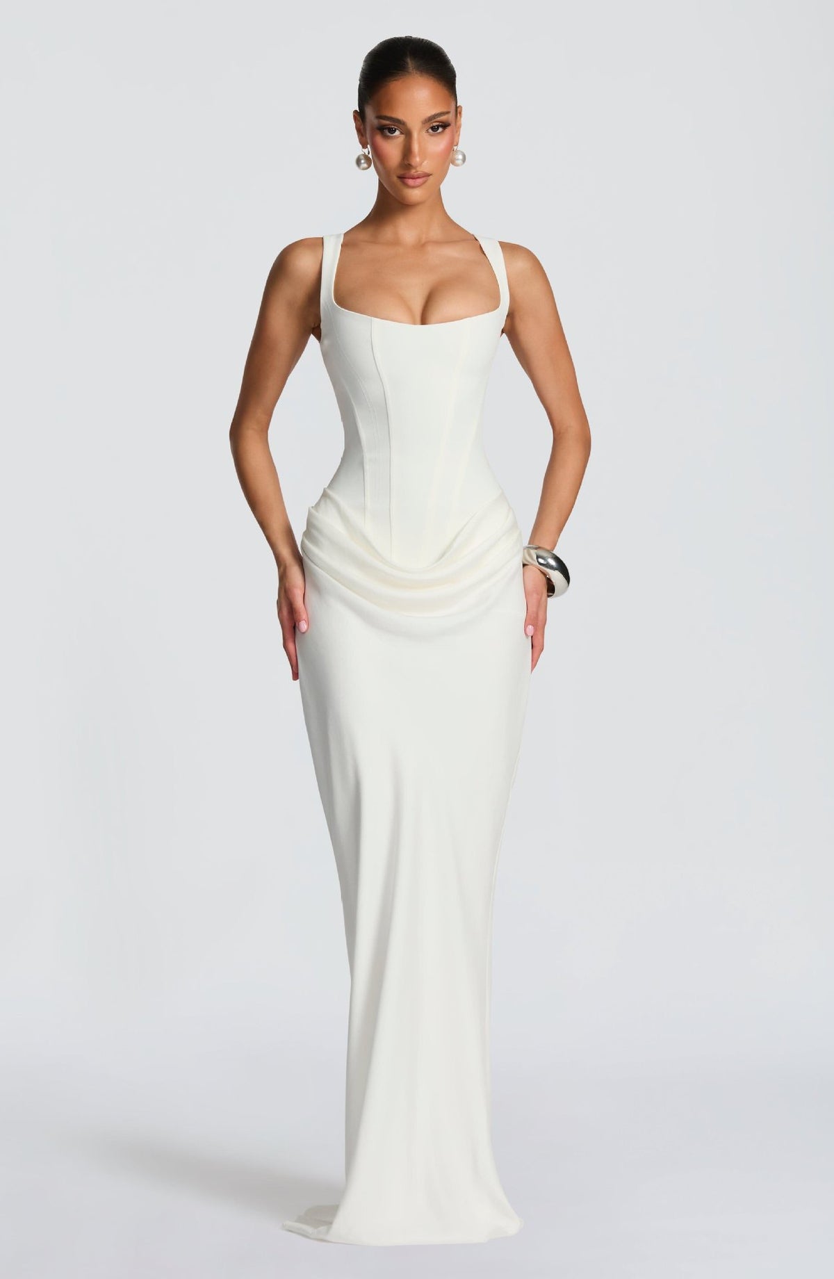 Formal Evening Gown - Draped Corset Maxi Dress | Margot