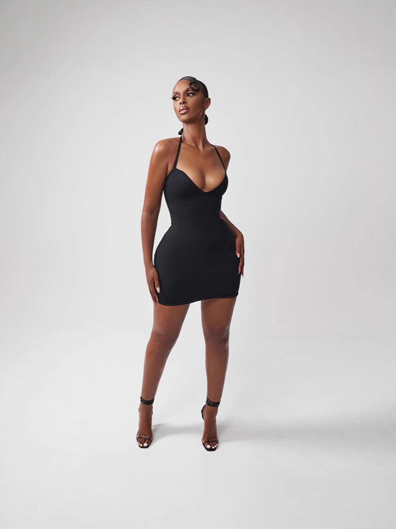 Sleeveless V-Neck Bodycon Evening Dress | Nicole